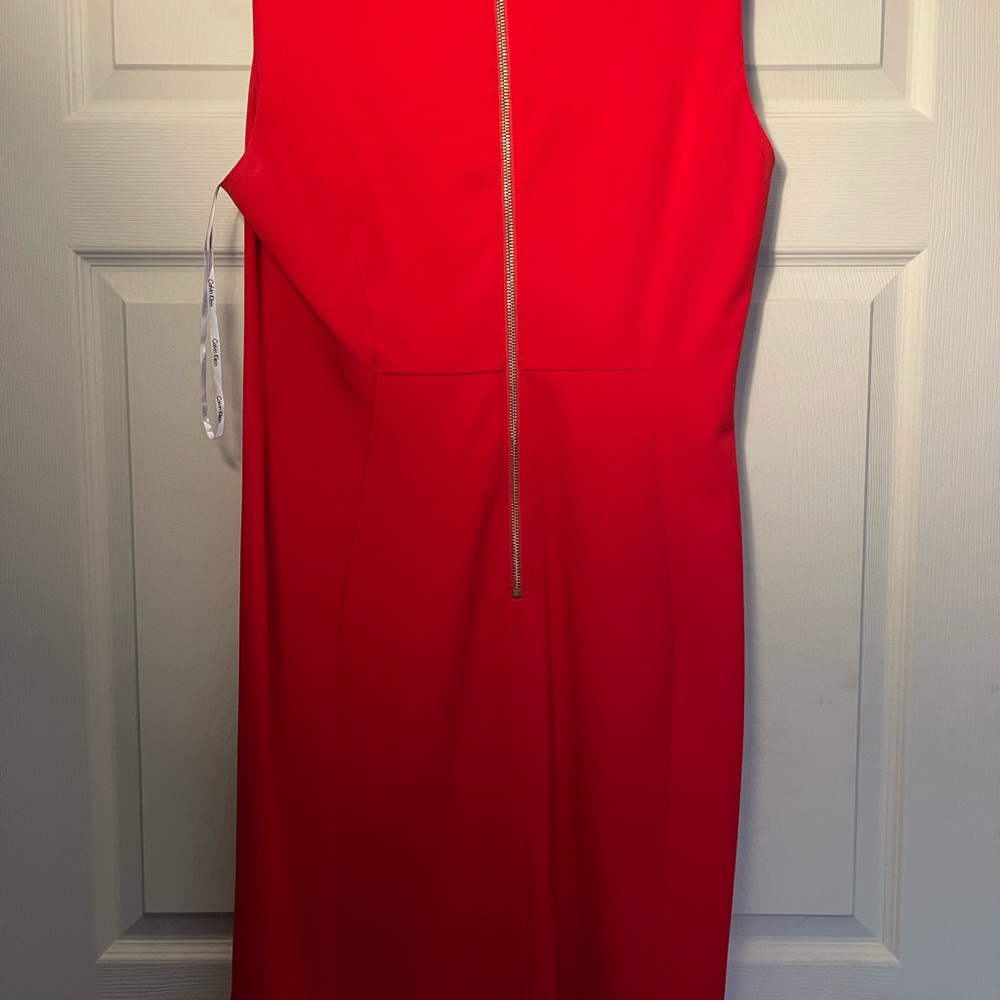 Calvin Klein Sheath Dress Orange Red sz 12